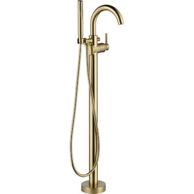 Trinsic 1-Handle Floor-Mount Roman Tub Faucet Trim Kit with Hand Shower in Champagne Bronze (Valve Not Included)