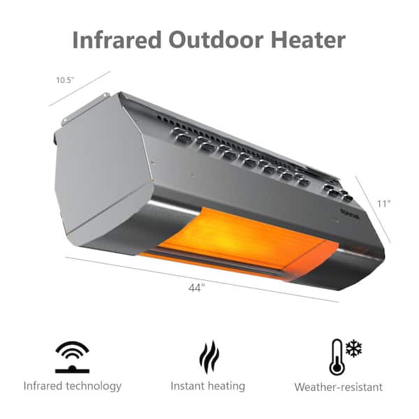 Rinnai 2150 SE 50,000 BTU Infrared Liquid Propane Overhead Patio Space Heater in Stainless Steel