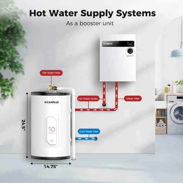 10 Gal. 120-Volt 1.5 KW Compact Element Point of Use Electric Water Heater with 2-Year Warranty