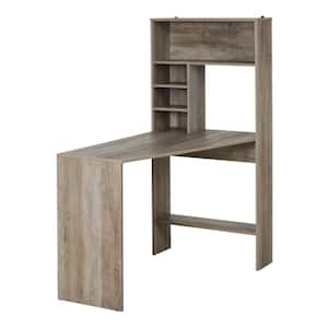 43.25 in. Grey Writing Computer Desk with Multi-Tier Shelving