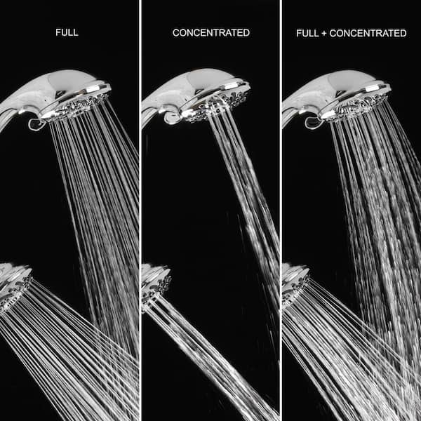 AQUA VISTA 3-Spray 3.5 in. Dual Wall Mount Shower Head and