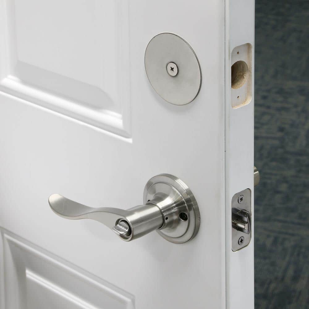 Satin Nickel Steel Door Hole Filler Plate