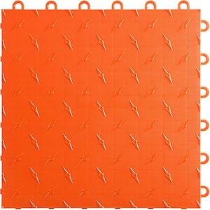 12 in. W x 12 in. L Tropical Orange Diamondtrax Home Modular Polypropylene Flooring (50-Tile/Pack) (50 sq. ft.)