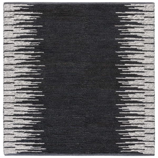 SAFAVIEH Natural Fiber Black/Beige 6 ft. x 6 ft. Transition Marle Square Area Rug