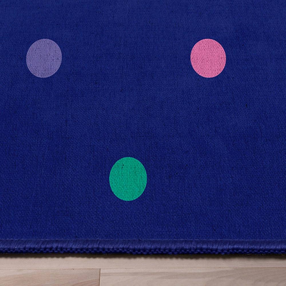 Crayola Polka Dot Blue Synthetic 5' x 7' Area Rug