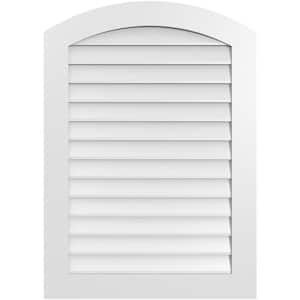 30 in. x 42 in. Arch Top Surface Mount PVC Gable Vent: Functional with Standard Frame