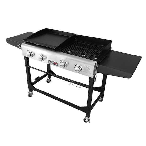 Oh astronaut manipulere Royal Gourmet 4-Burners Portable Propane Gas Grill and Griddle Combo Grills  in Black with Side Tables GD401 - The Home Depot