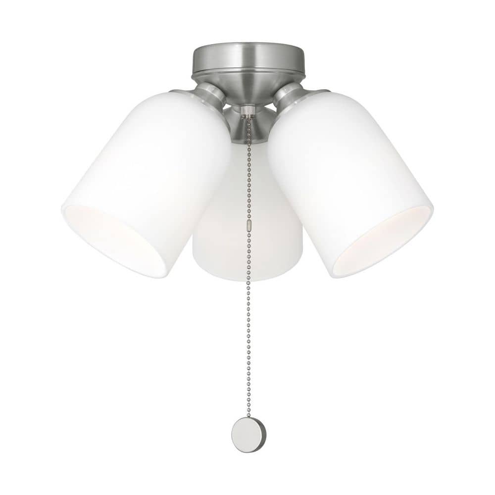 Emile 3-Light Brushed Nickel 3000K LED Ceiling Fan Light Kit with Etched White Glass and No Bulbs Included price history on PriceWatchPro