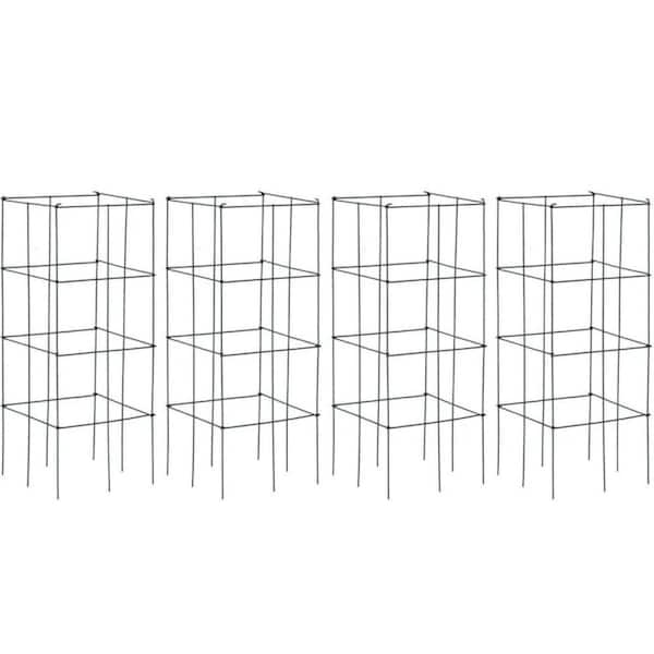 39 in. H Garden metal Trellis for Climbing Plants, Dark Green Iron Tomato Cage for Vegetables, Flowers (3-Pack)