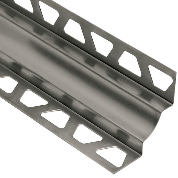 Schluter Dilex-EHK Stainless Steel 11/32 in. x 8 ft. 2-1/2 in. Metal Cove-Shaped Tile Edging Trim