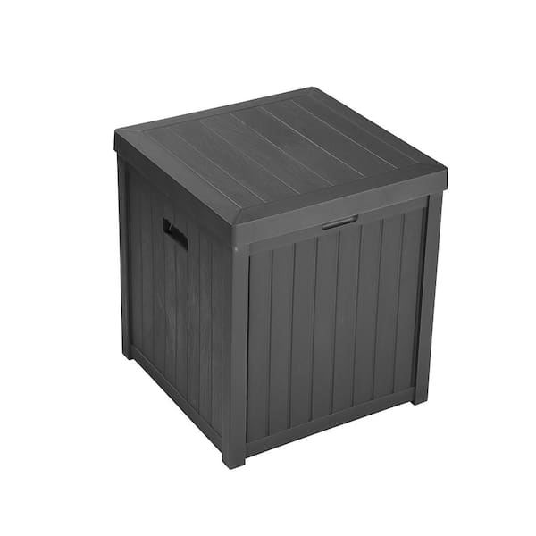Outdoor Deck Box, 75 Gallon Small Garden Storage Box with Seat, Resin Patio Storage Box for Patio Cushions, Garden Tools and Pool Toys, Waterproof