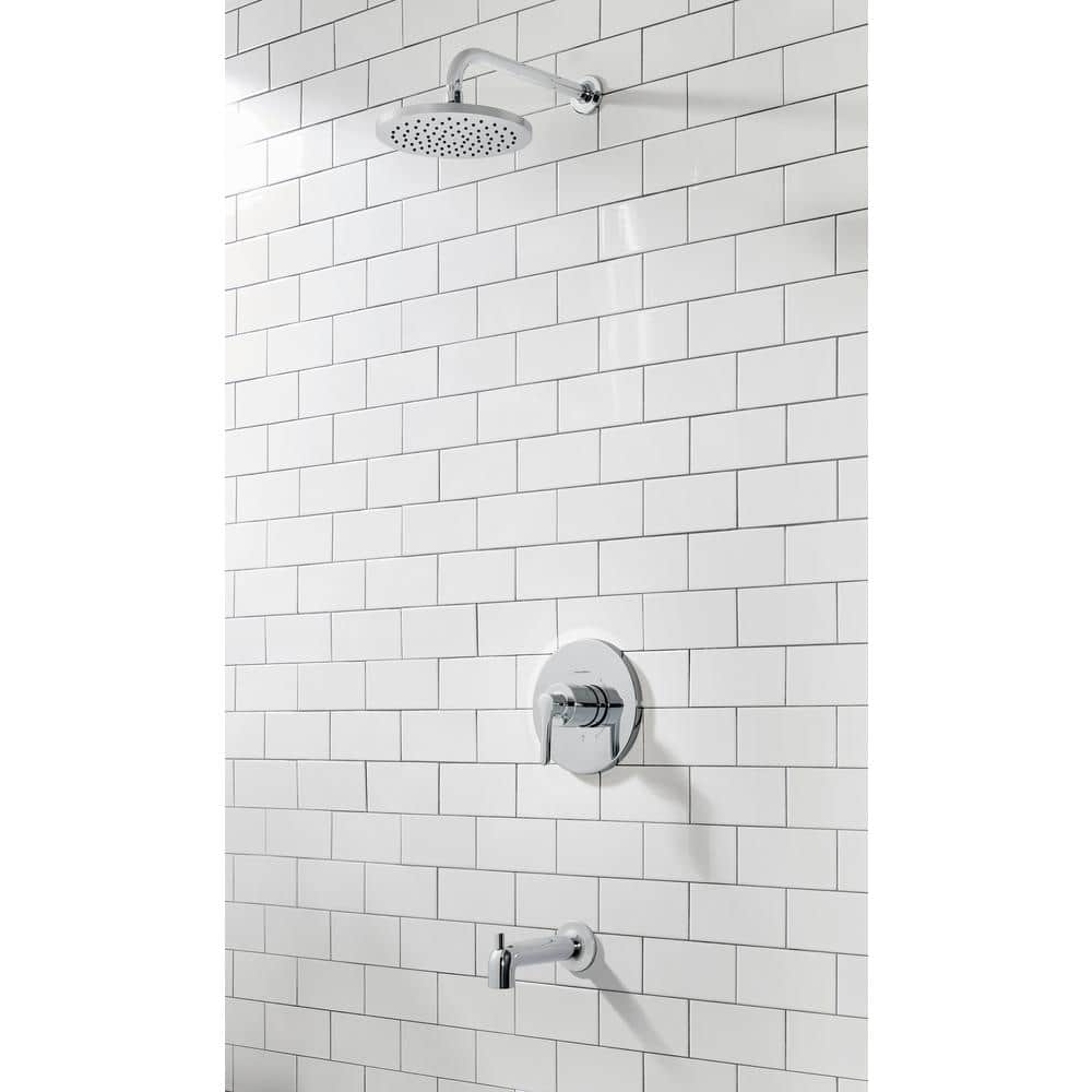 Chrome Wall Mounted Rain Shower and Tub Faucet Set