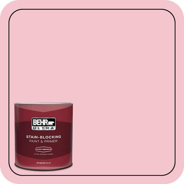 BEHR ULTRA 1 qt. #P150-2 Energetic Pink Extra Durable Flat Interior Paint & Primer