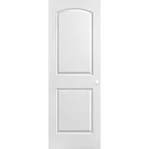 28 in. x 80 in. 2 Panel Roman Primed Smooth Round Top Hollow Core Composite Interior Door Slab with Bore