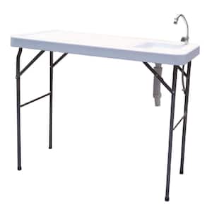 Plastic and Steel Outdoor Fish and Game Cutting Cleaning Picnic Table with Sink and Faucet