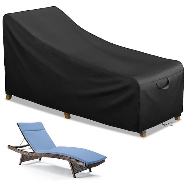 OVCRNIBI Outdoor Recliner Cover 81 in.L x 28 in.W x 31 in.H Waterproof Patio Furniture Cover Lawn Pool Chair Cover 1-Piece Black