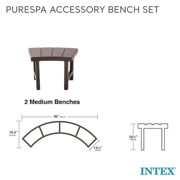 2 Medium PureSpa Accessories Benches, Compatible with 4 Person Spa