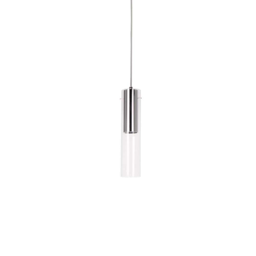 Lena 14.25" Chrome and Glass LED Pendant Light