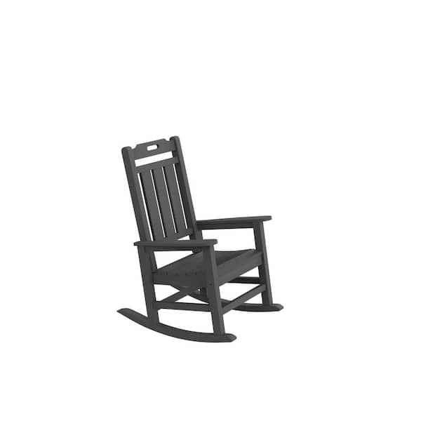 Tidoin Gray Plastic Outdoor Rocking Chair