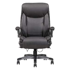 Fitzroy Bonded Leather Adjustable Swivel Ergonomic Executive Office Chair in Gray with Padded Flip Arms