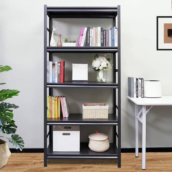 63H 5-Tier Adjustable Heavy Duty Metal Shelving, Storage Shelves, 2000 lbs. Load, Kitchen, Garage, Pantry in Black
