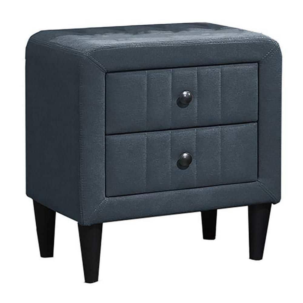 Rheo Charcoal Gray 2-Drawer 20.5 in. W Nightstand