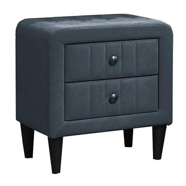 Rheo Charcoal Gray 2-Drawer 20.5 in. W Nightstand