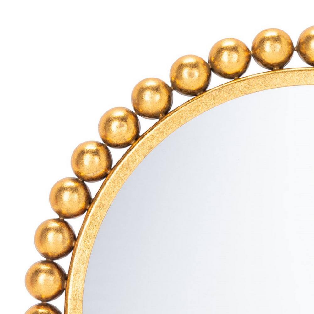 Genna 21'' Round Gold Foil Beaded Mirror