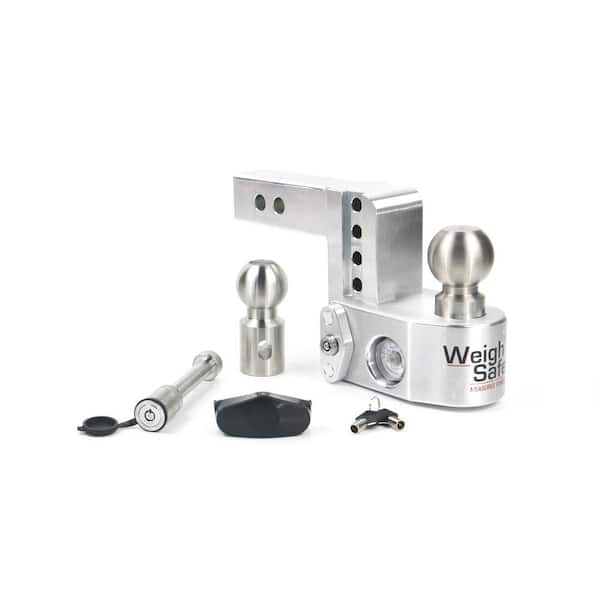 Weigh Safe Aluminum 4" Adjustable Trailer Hitch for 2" Receiver w/ Built in Weight Scale & 2 pc Keyed Alike Lock Set