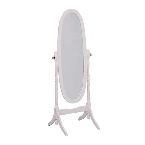 HomeRoots 20 in. W x 59.5 in. H Wood White Vanity Mirror