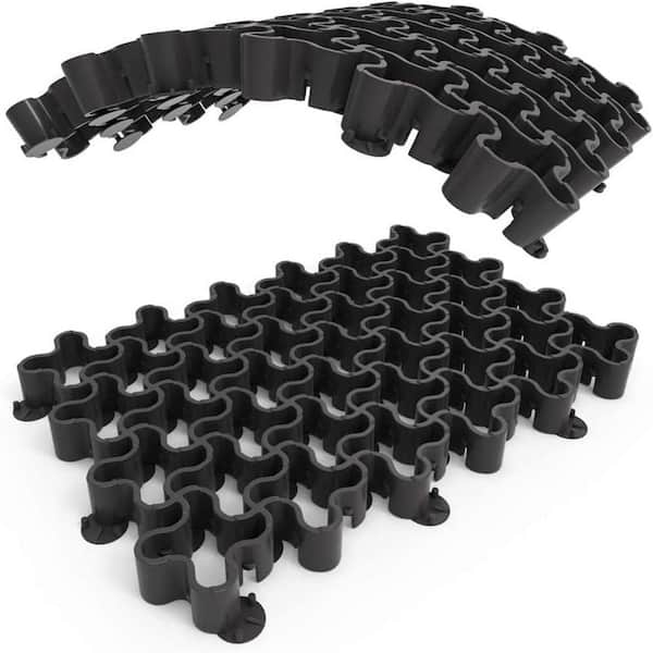 25 × 17 × 2 in. Black Permeable Pavers, Recycled Plastic Driveway Grid, Load Class A-D, 14-Pieces / 2.5 sq. ft. / Pallet