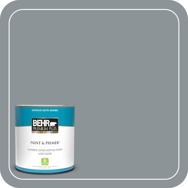 BEHR PREMIUM PLUS 1 qt. #ECC-34-2 Boulder Creek Satin Enamel Low Odor Interior Paint & Primer