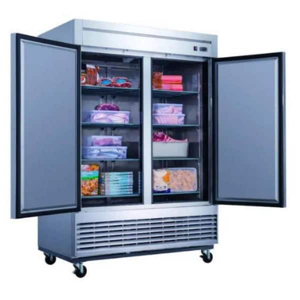 55in 47cu.ft. Commercial Auto-Defrost Upright 2 Door Refrigerator in Stainless Steel