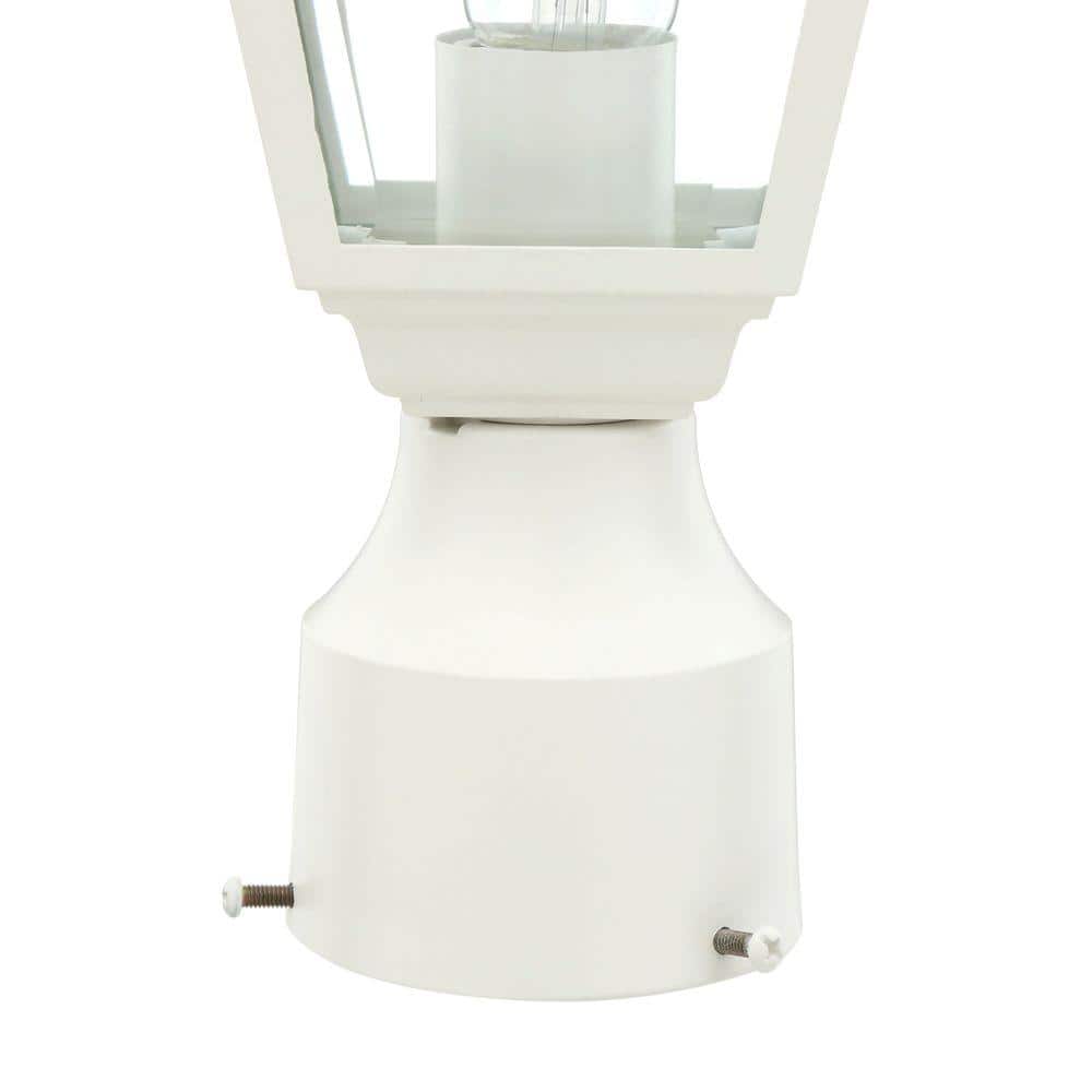 Briton Classic White Metal Outdoor Post Lantern - 14" Height