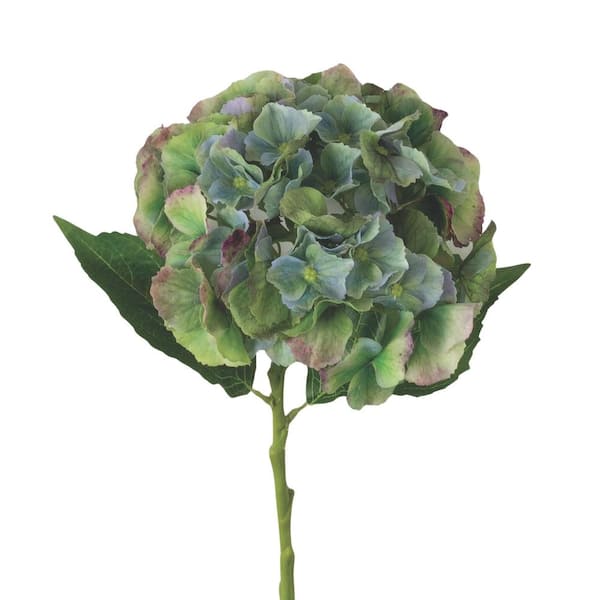 SULLIVANS 20 in. Green Indoor Artificial Hydrangea Flower Stem
