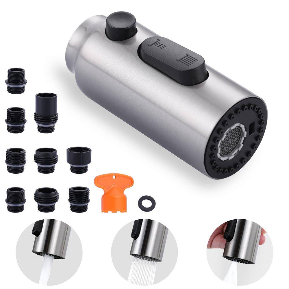 3 Modes Pull Down Kitchen Faucet Sprayer Head Replacement With 9 Adapters in Brushed Nickel price history on PriceWatchPro
