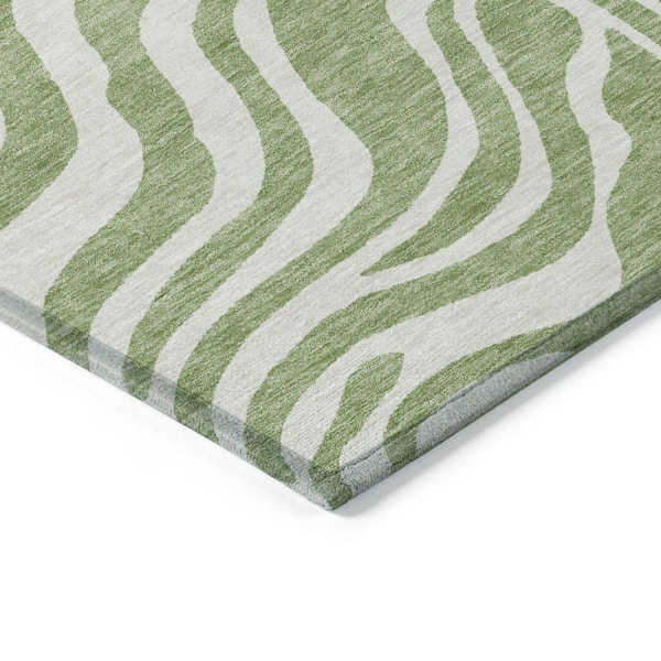 Chantille Machine Washable Indoor/Outdoor Abstract ACN1042 Aloe 9 ft. x 12 ft. Area Rug
