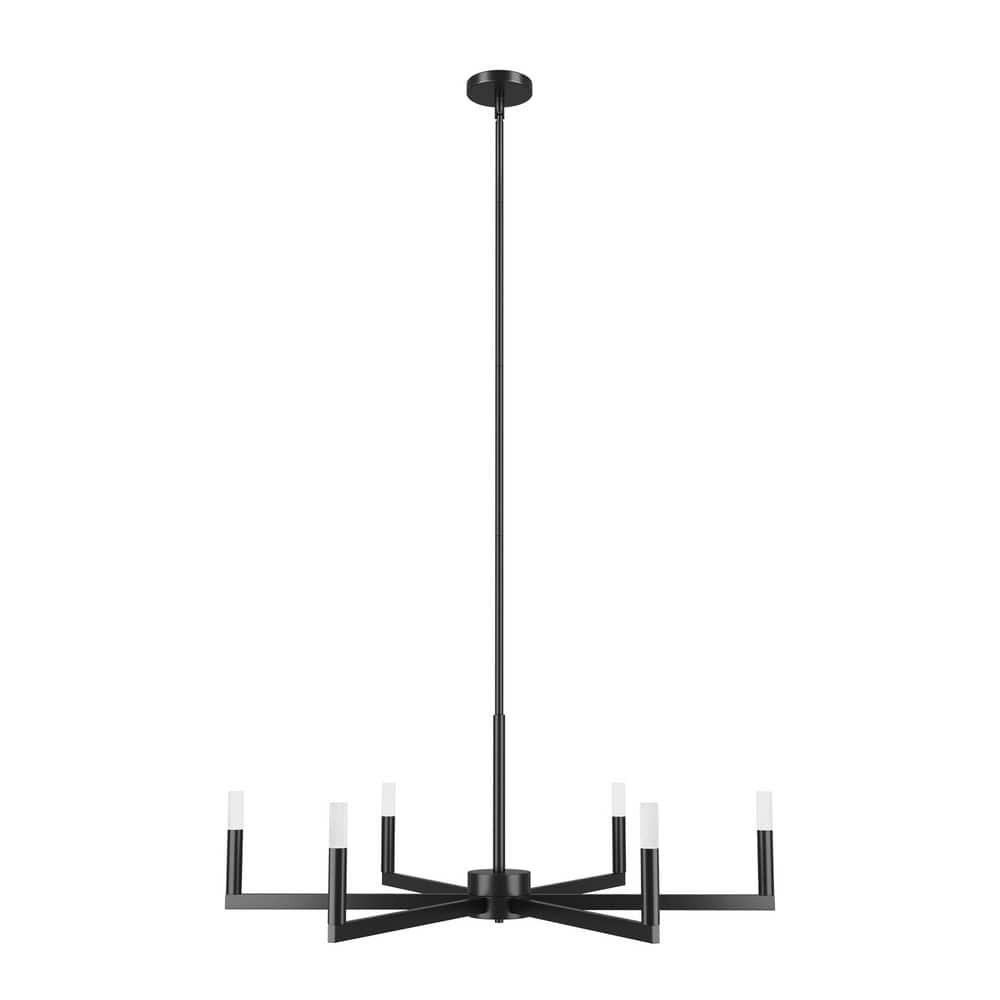 6-Light 36 in. Matte Black Modern Branch Dimmable Integrated LED Chandelier for Dining Room or Kitchen Island price history on PriceWatchPro