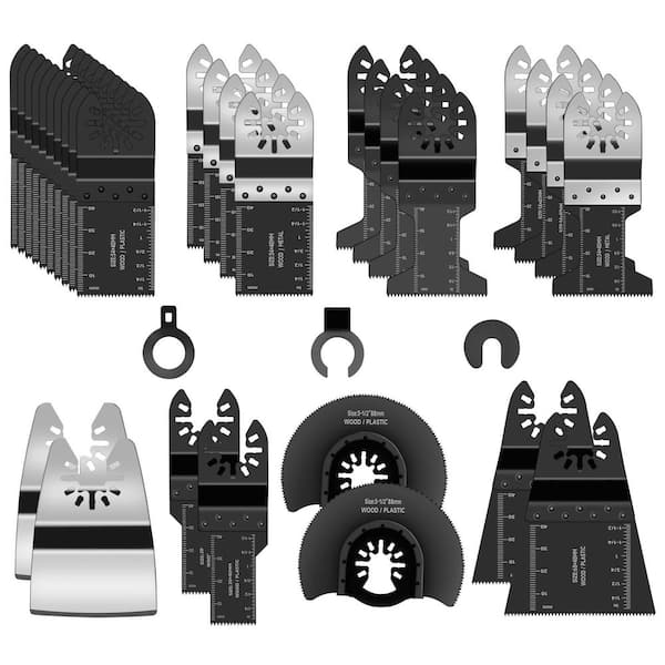 30-Piece Oscillating Tool Blades Kit, Quick Release, Universal Fit for Dewalt, Milwaukee, Ryobi, Wood and Metal Cutting