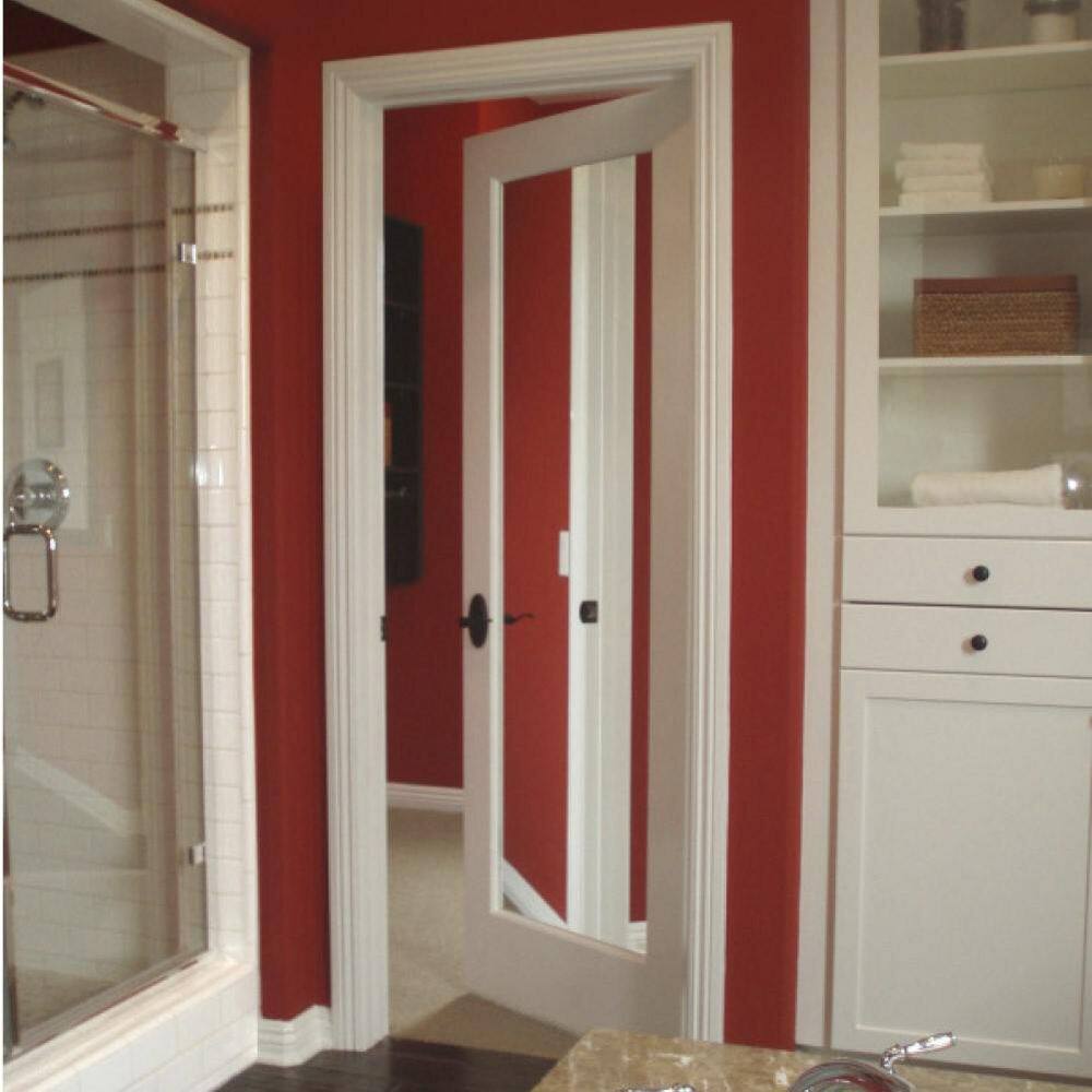 80'' Unfinished Pine Mirrored Interior Slab Door