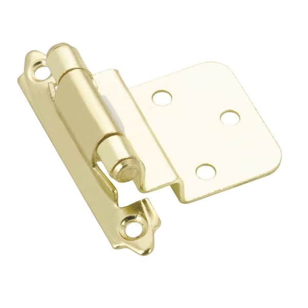 Richelieu Hardware Brass Semi-Concealed Self-Closing 3/8 in. Overlay for Face Frame Cabinet Hinge (2-Pack)