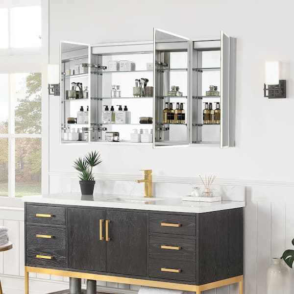 Altair Carsoli 48 in. W x 32 in. H Medium Rectangular Silver