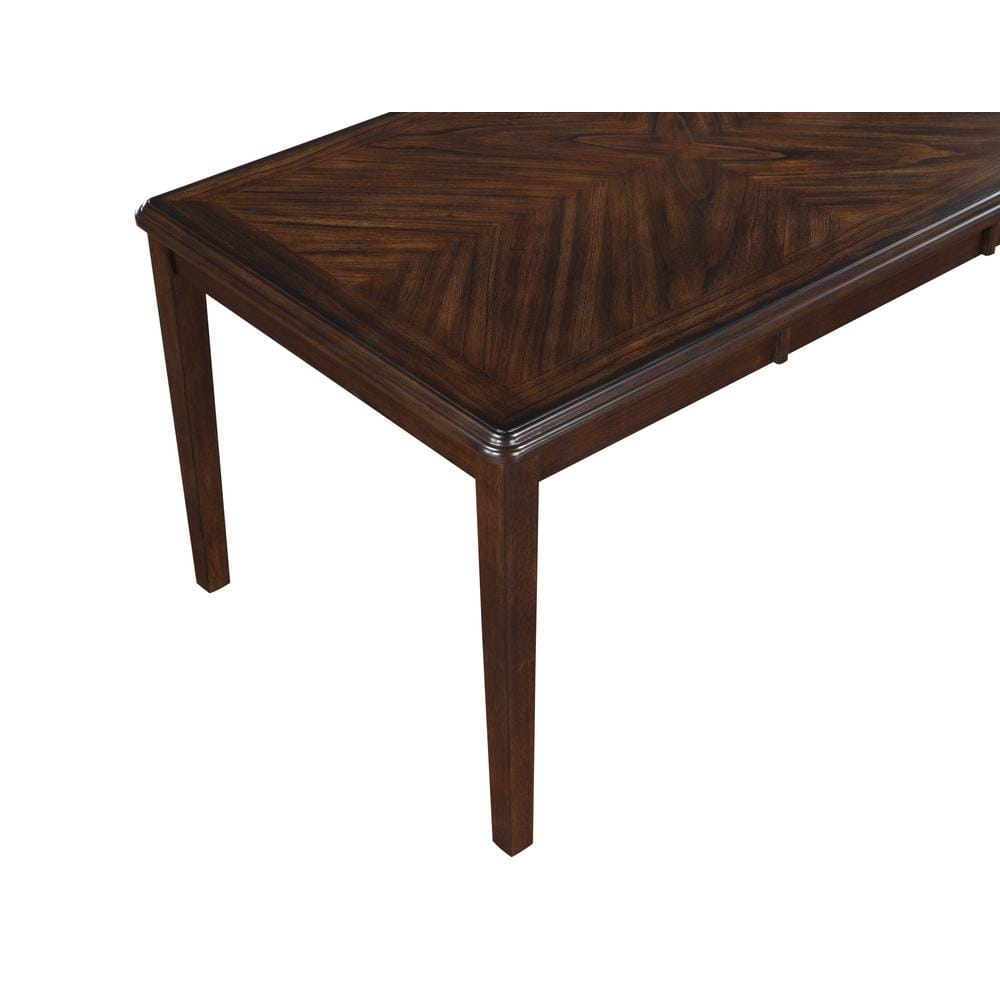 Gia 60" Brown Cherry Wood Dining Set with 4 Chairs