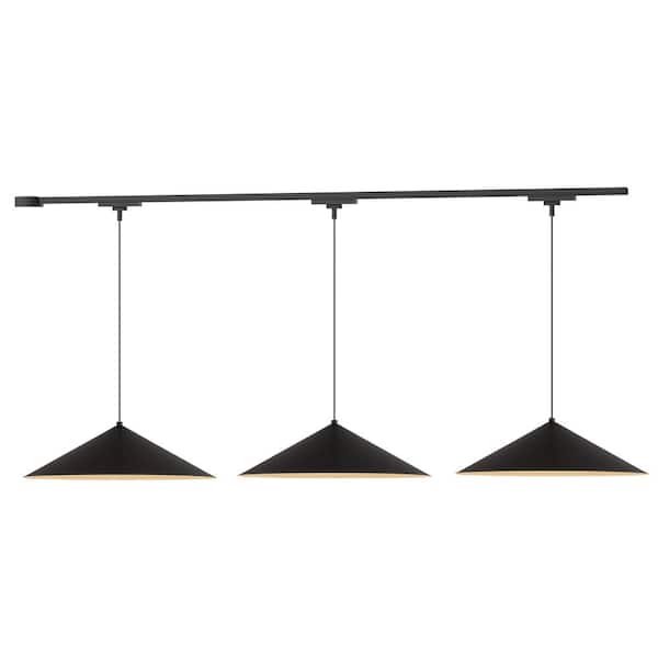 Luiz 3 Light Black dimmable 3000K LED Trilo Track Ceiling Kit