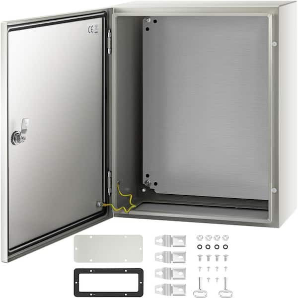 VEVOR Electrical Enclosure 20 in. x 16 in. x 8 in. Cabon Steel IP66 Nema 4X Electrical Junction Box with Mounting Plate