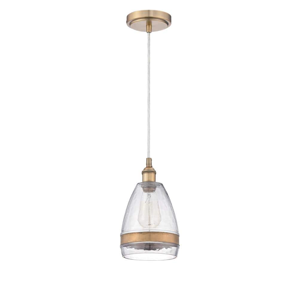Antique Copper and Clear Glass Mini Pendant Light