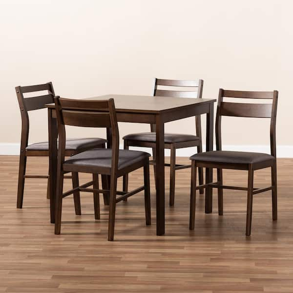 Baxton Studio Lovy 5 Piece Gray Dining Set 155 9579 HD The Home