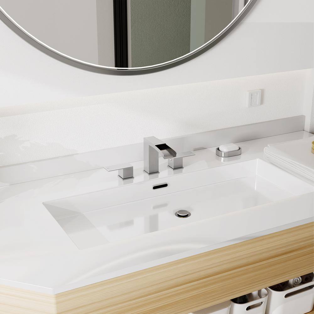 Brushed Nickel 8-Inch Widespread 2-Handle Bathroom Faucet