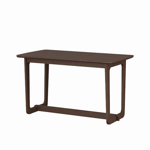 FUFU&GAGA 51.2 in. Rectangular Walnut 100% Solid Wood Writing Desk