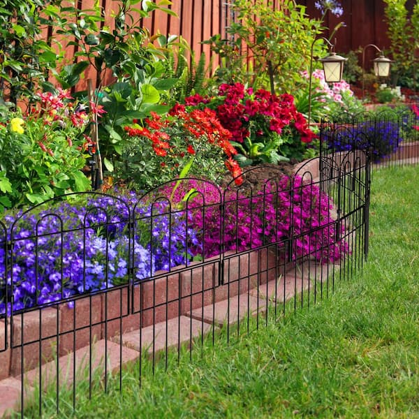 Oumilen 30 in. H x 10.5 ft. L Metal Rustproof Wire Border Folding Patio Fences (10-Packs)